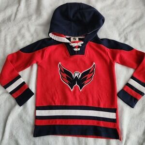 WASHINGTON CAPITALS Hooded Sweatshirt - NHL Hockey Hoodie Red Kids Youth Small 8